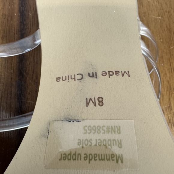 New Womens Abound Kimora Clear Strappy Crystal Butterfly Heeled Sandals Size 8 M - Picture 9 of 9